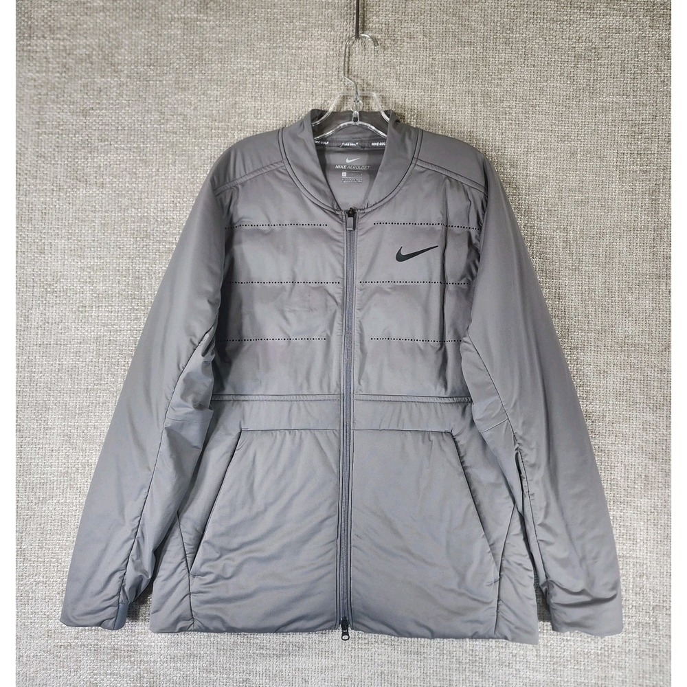 Nike Golf Aeroloft Jacket Mens L‎ Gray Lightweight Quilted Full Zip 932235-036